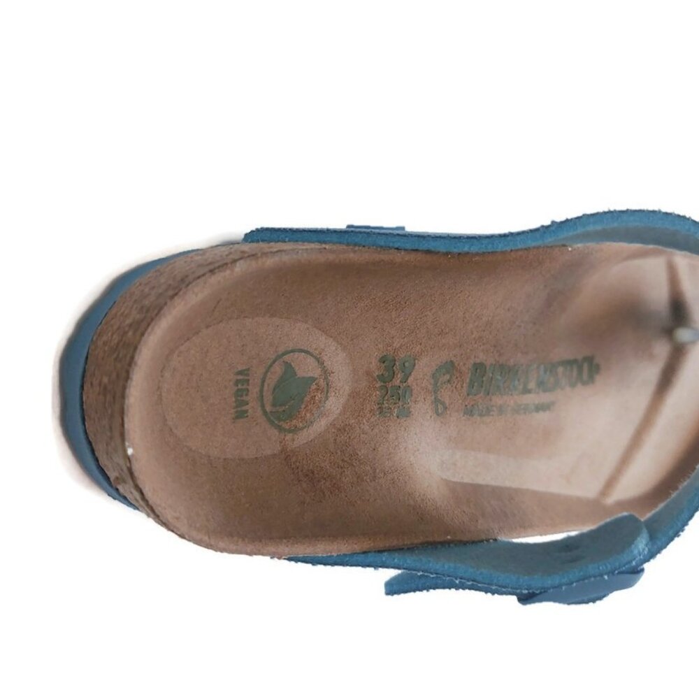 Birkenstock Womens Size 8 Gizeh Canvas Vegan Sandals EU 39 Sky Blue Regular Fit - Picture 2 of 11